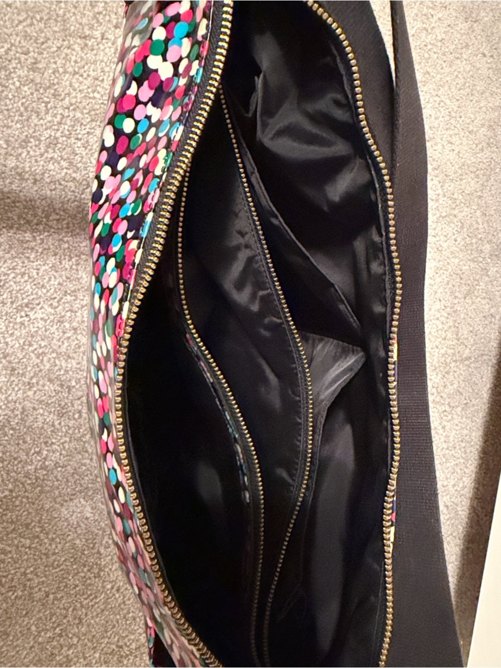 Kate spade baby bag Multicolor Confetti Crossbody Tote with Black Strap - Picture 10 of 15